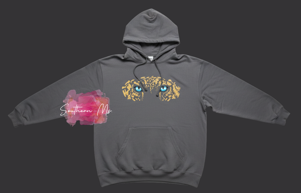 Intense Jaguar Eyes Hoodie - Jacksonville Fan Gear - Charcoal Grey Graphic Sweatshirt