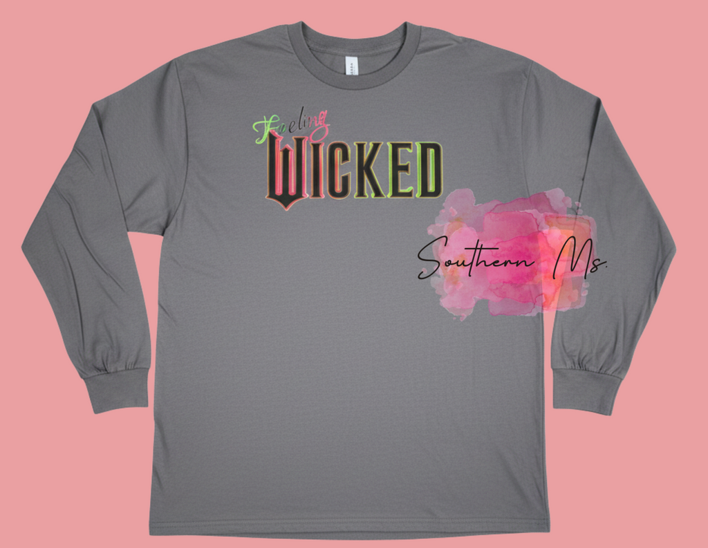 Feeling Wicked Custom Graphic Long Sleeve Tee - Edgy Aesthetic Apparel