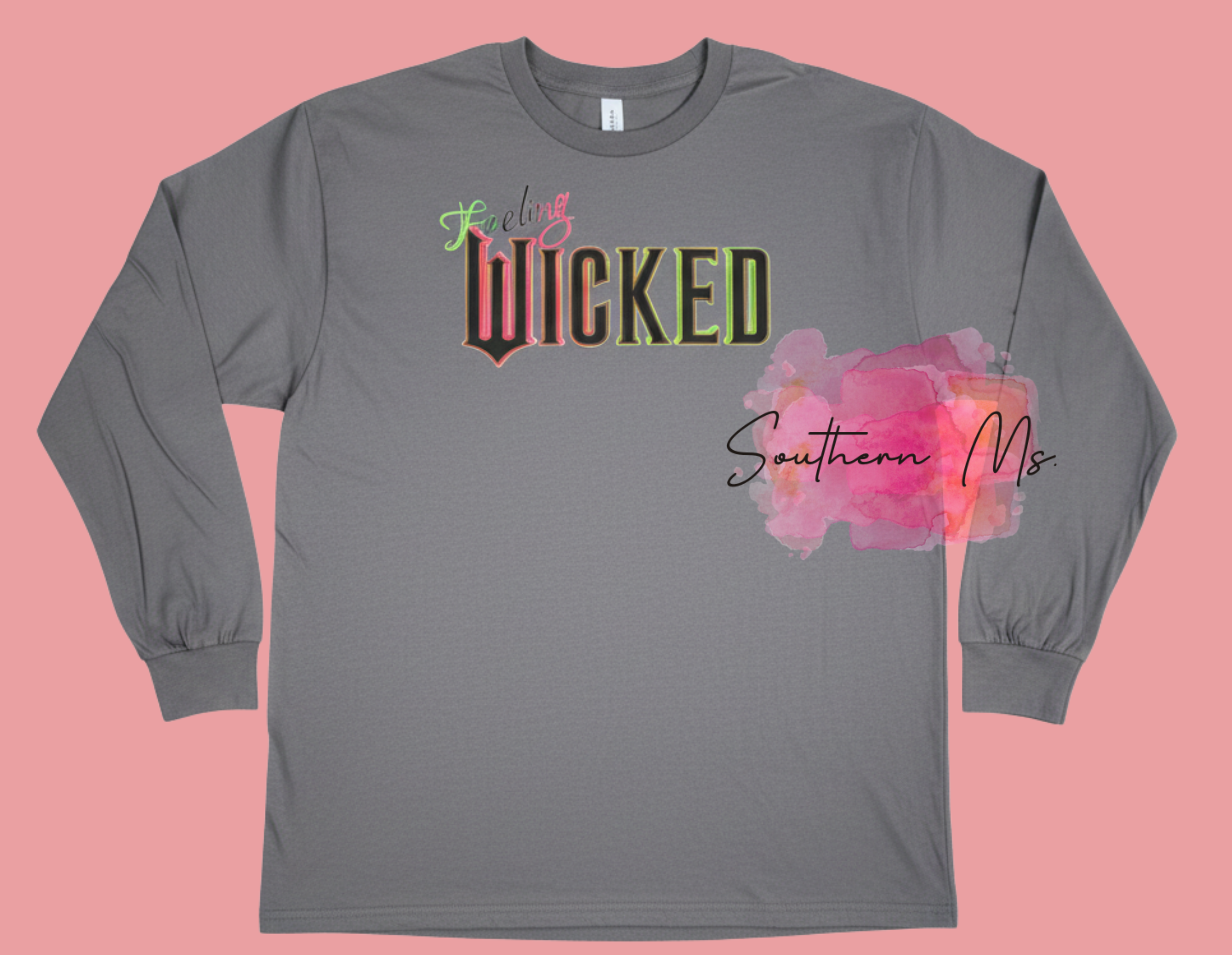 Feeling Wicked Custom Graphic Long Sleeve Tee - Edgy Aesthetic Apparel