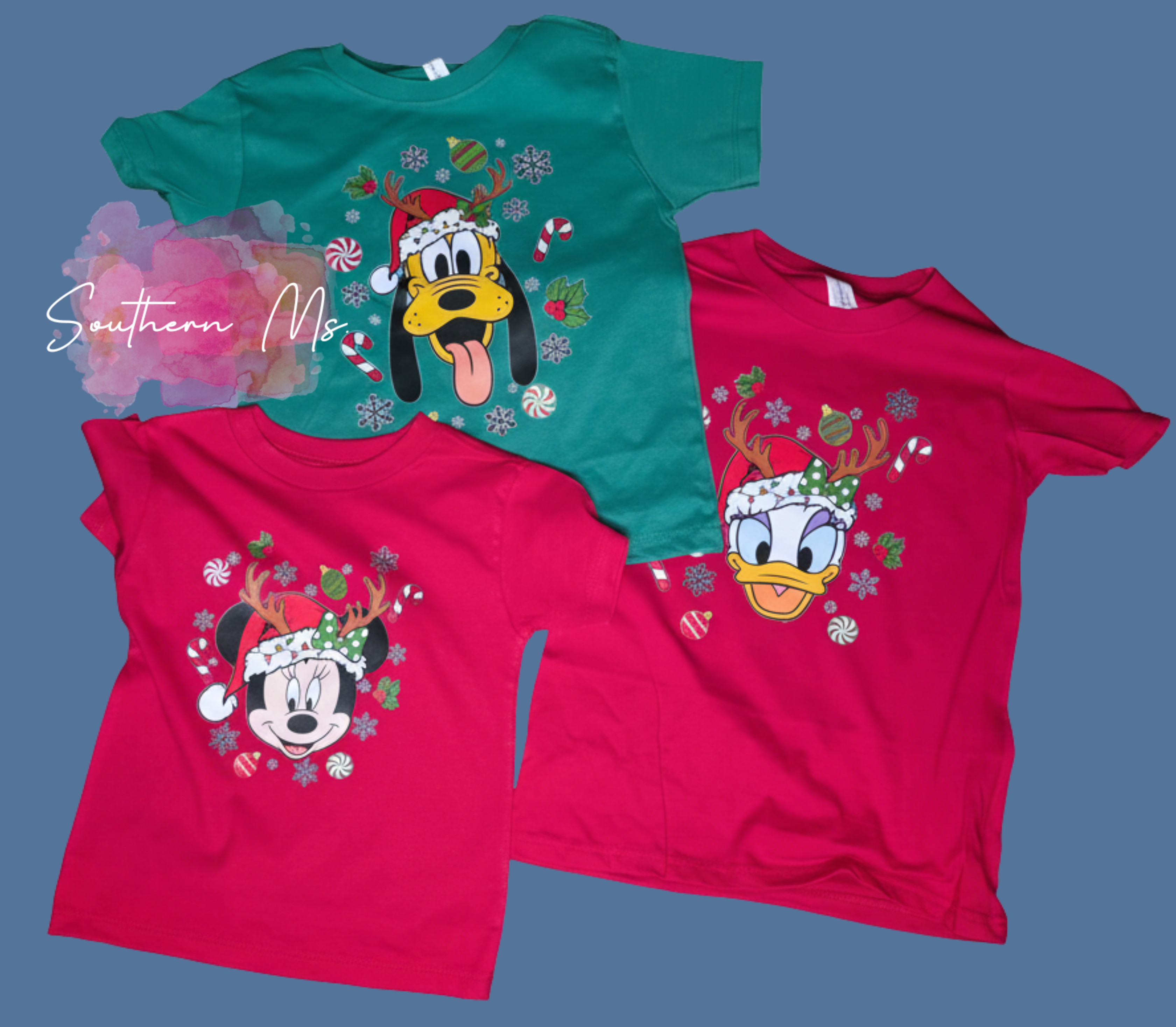 Personalized Disney Family Christmas Shirts - Mickey & Friends Reindeer Vacation Tees