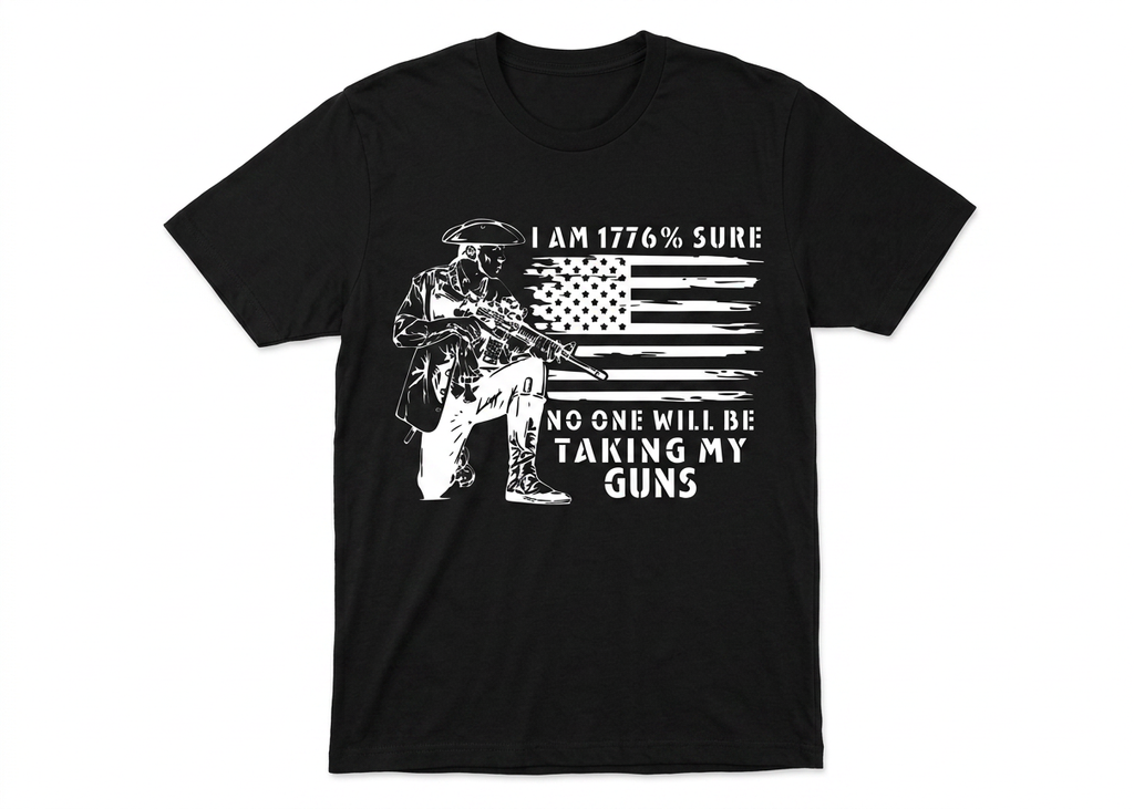 I Am 1776% Sure No One Will Be Taking My Guns T-Shirt | Patriotic Second Amendment Tee