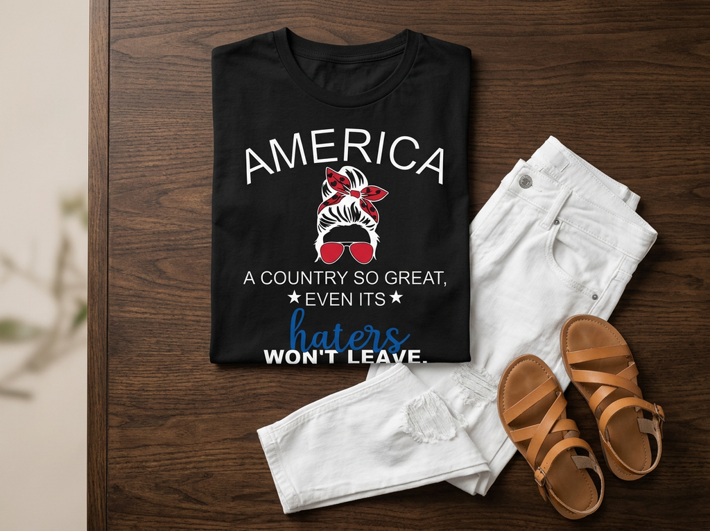 America So Great Even Its Haters Won't Leave T-Shirt | Patriotic Graphic Tee | USA Pride Shirt