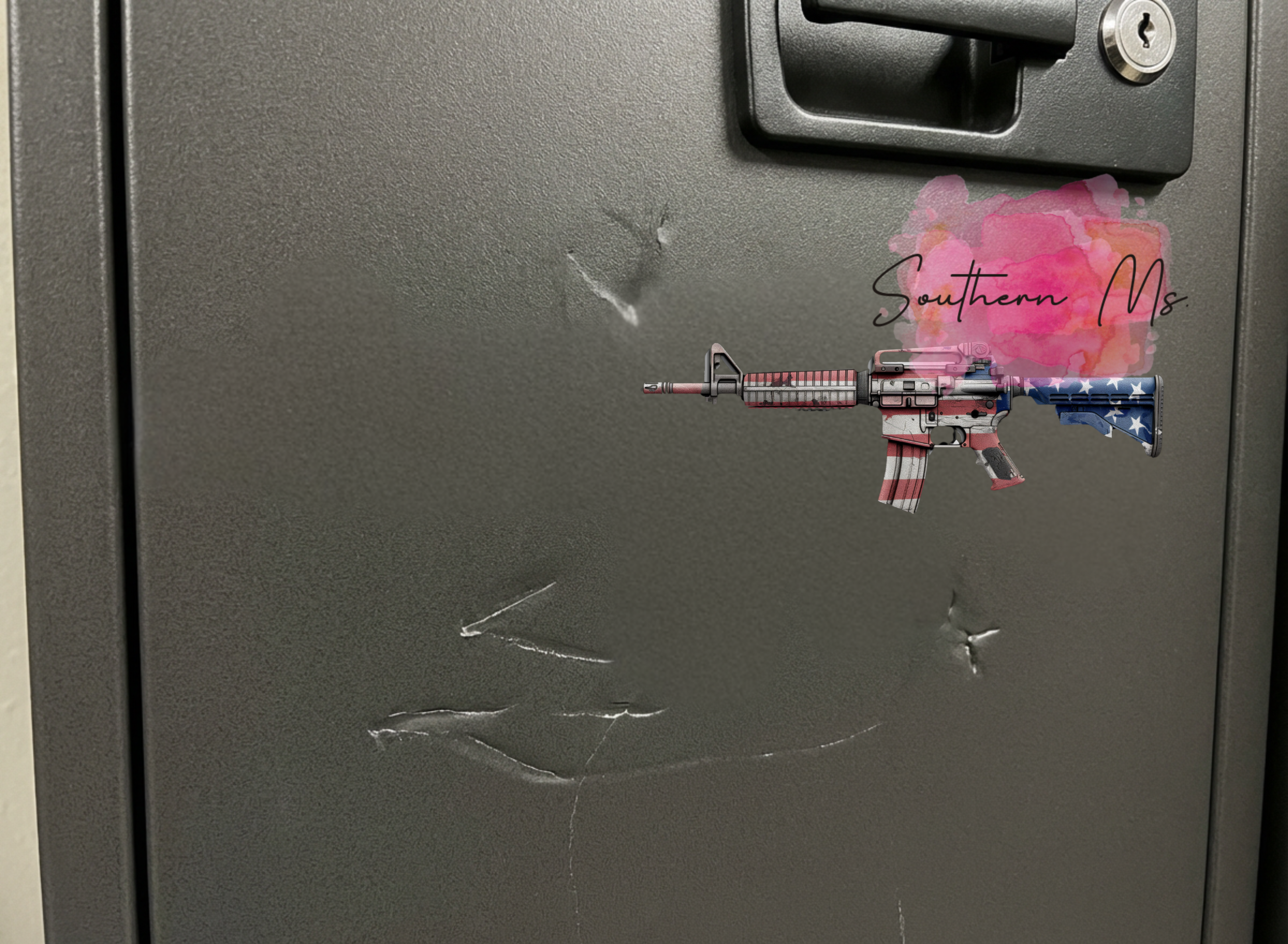 American Flag AR-15 UV Sticker | Patriotic Rifle Decal | Waterproof Vinyl Sticker for Trucks, Ammo Cans & Coolers