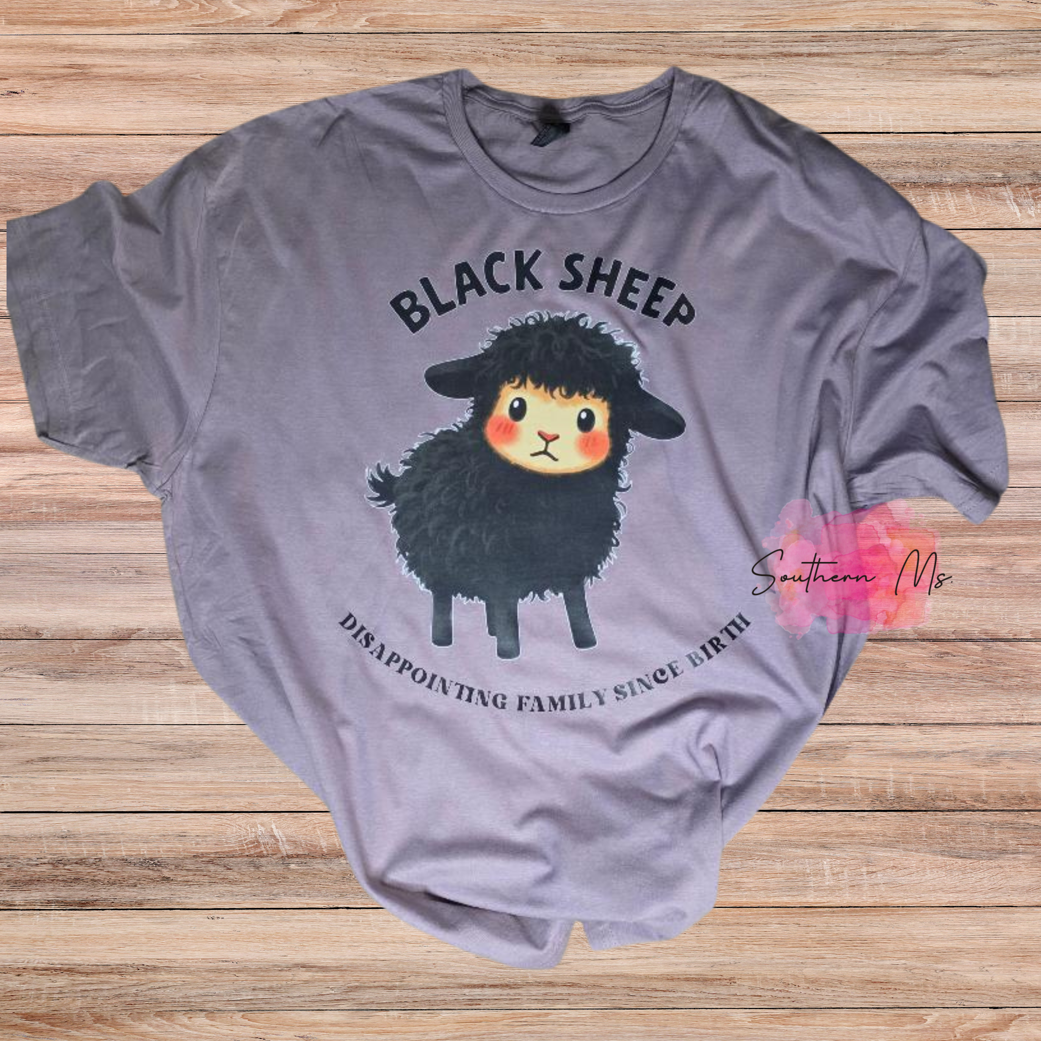 "Black Sheep" Funny Family Humor T-Shirt | Cute Sheep Graphic Tee | Sarcastic Relatable Family Reunion Shirt | Southern Ms Crafty Creations