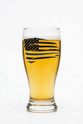 Thin Blue Line American Flag Beer Glass | Police Support Pint Glass | Law Enforcement Gift