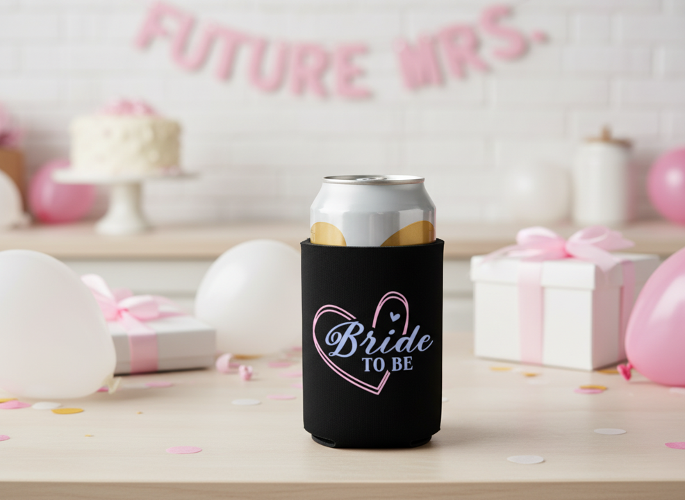 "Bride to Be" Heart Can Cooler – Bachelorette Party Can Cooler