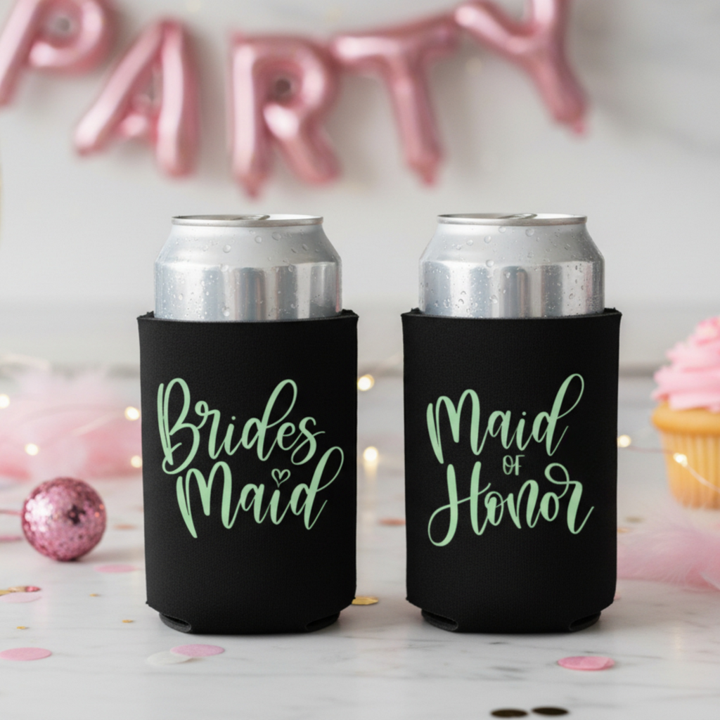 "Bridesmaid" & "Maid of Honor" – Mint Green & Black