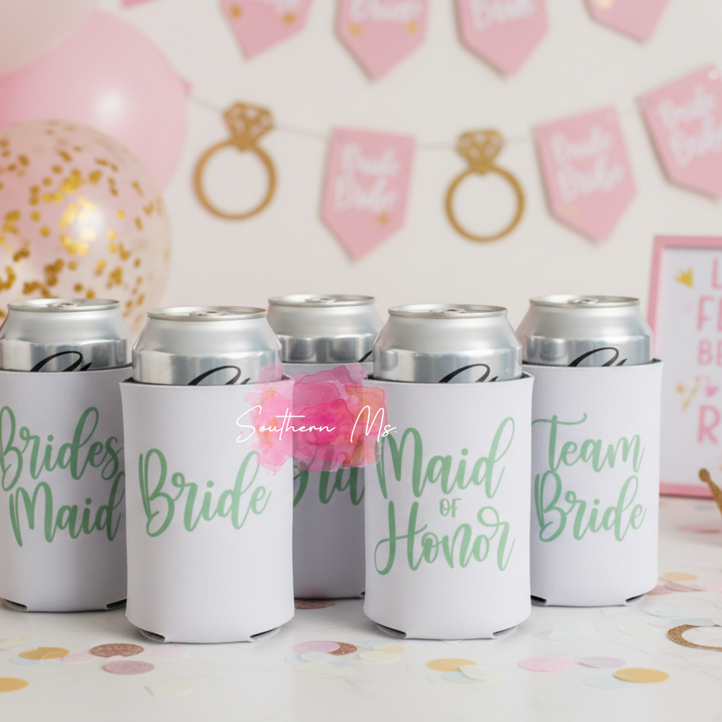 "Bridesmaid" & "Maid of Honor" – Mint Green & Black