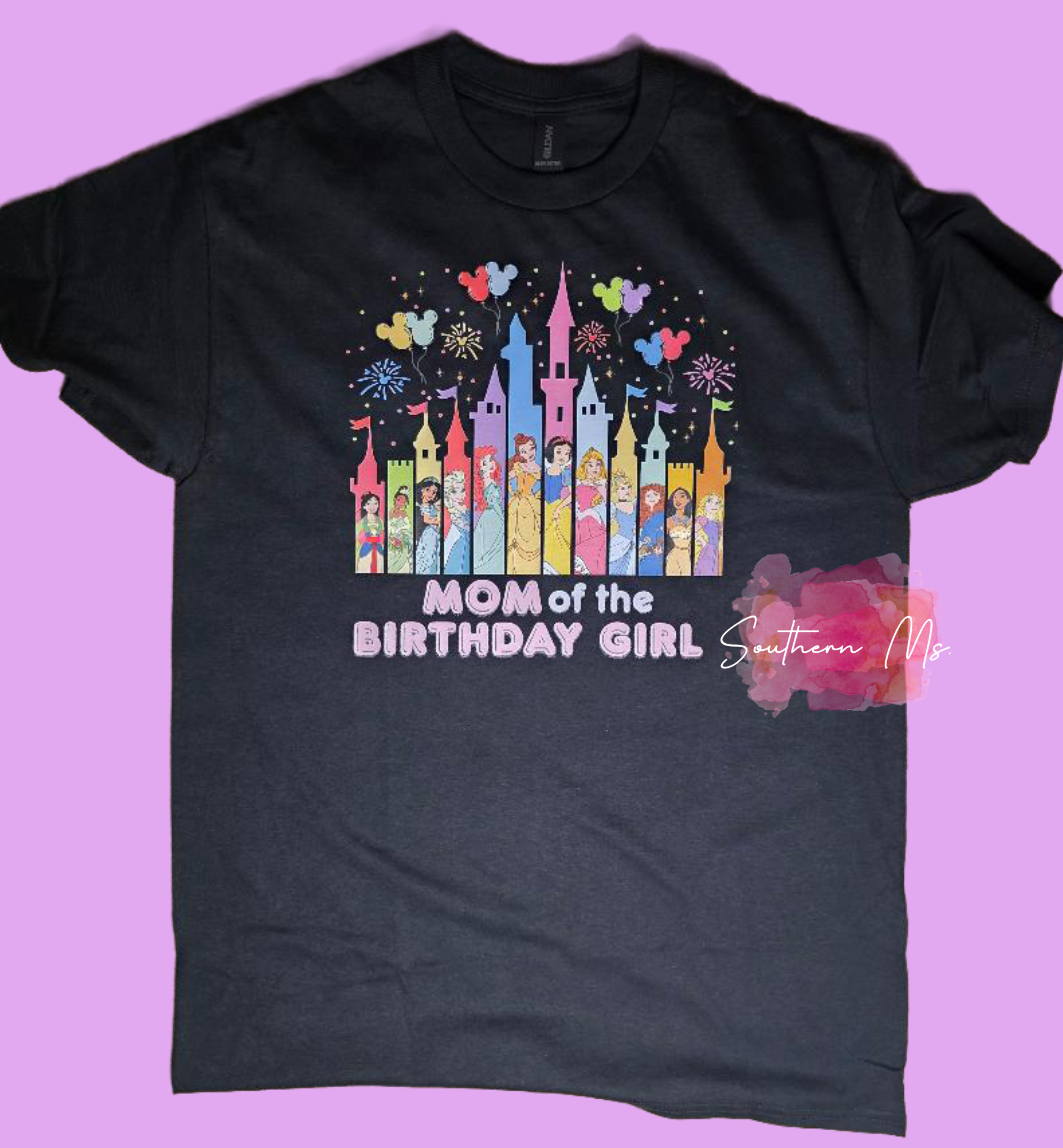 Disney Princess Birthday Girl Mom T-Shirt - Magical Kingdom Celebration Tee