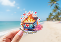 Emotional Dumpster Fire UV Sticker | Funny Mental Health Humor Decal | Waterproof Vinyl Sticker for Laptops, Bottles & Journals