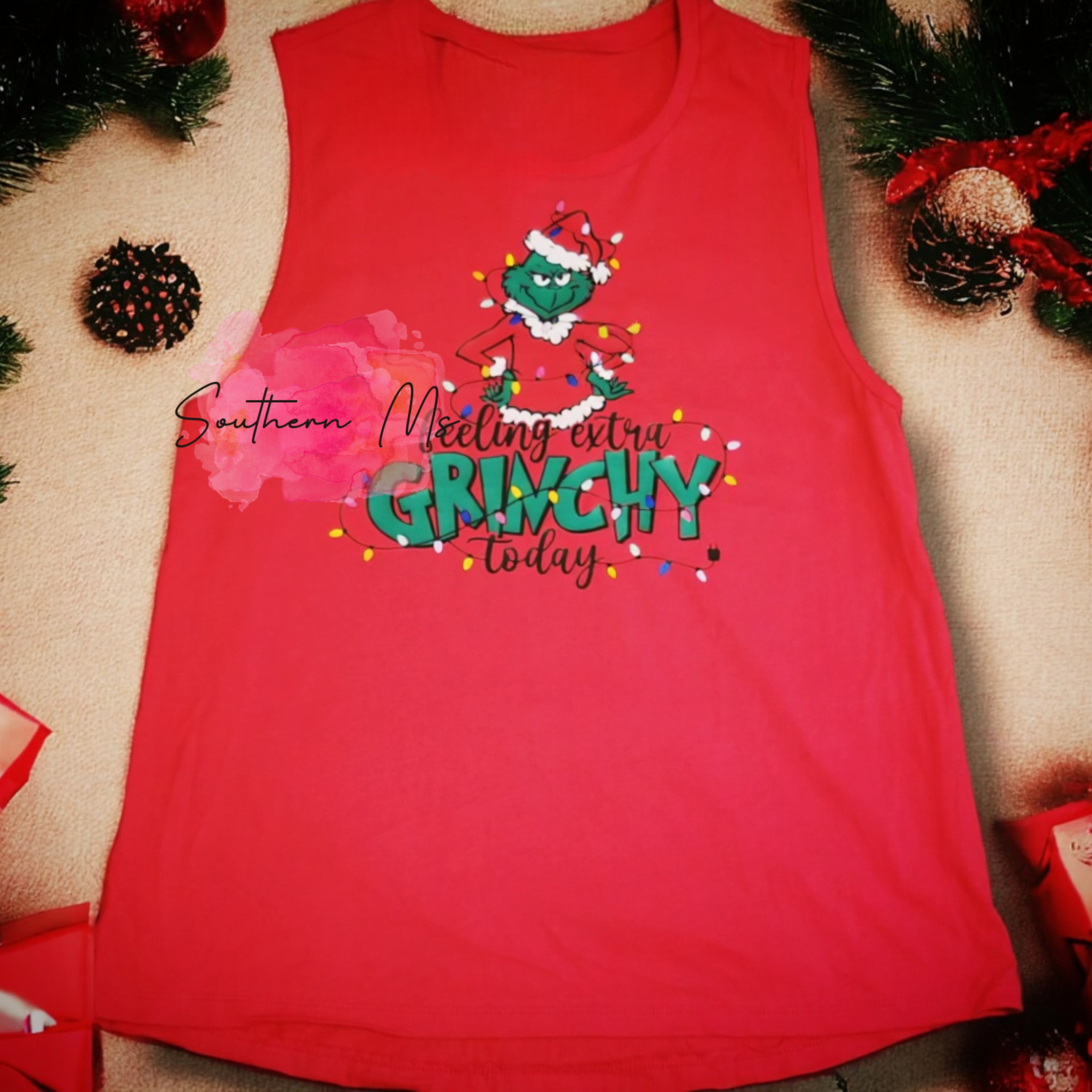 "Feeling Extra Grinchy Today" Christmas Tank Top