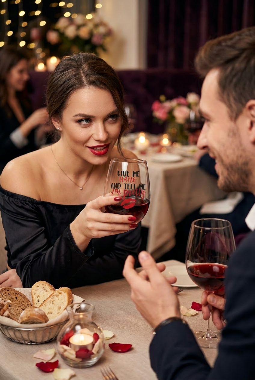 Give Me Wine and Tell Me I'm Pretty Stemless Wine Glass | Funny Wine Lover Gift
