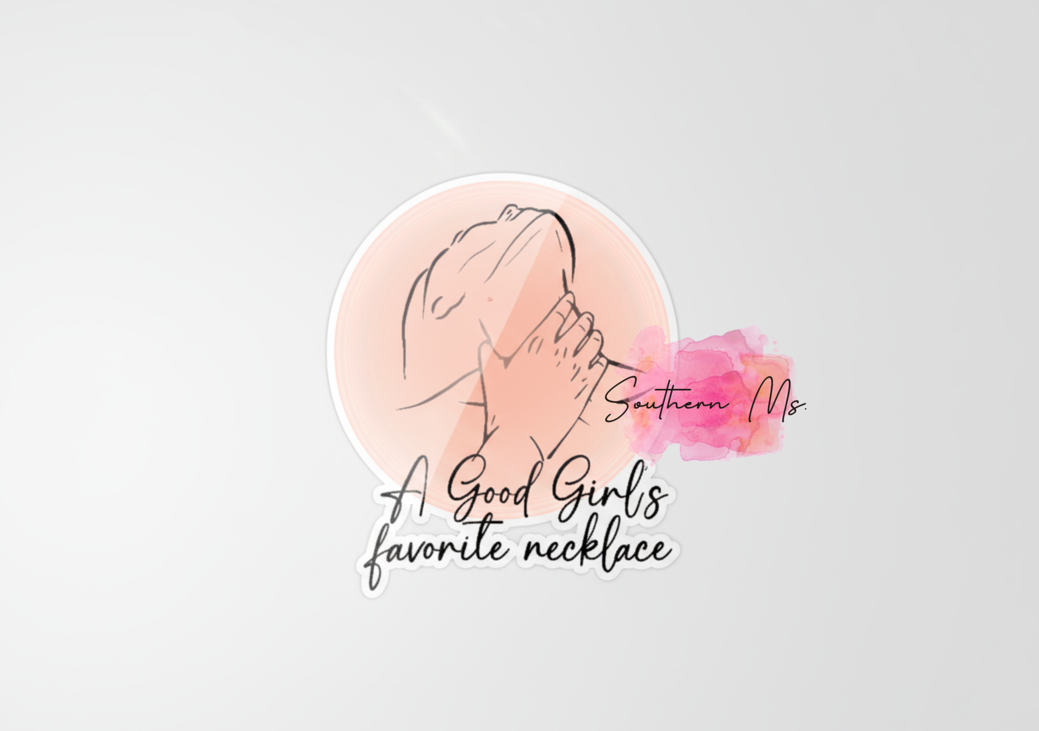 A Good Girl’s Favorite Necklace UV Sticker | Spicy Line Art Decal | Funny Adult Vinyl Sticker for Laptops, Tumblers & Cars