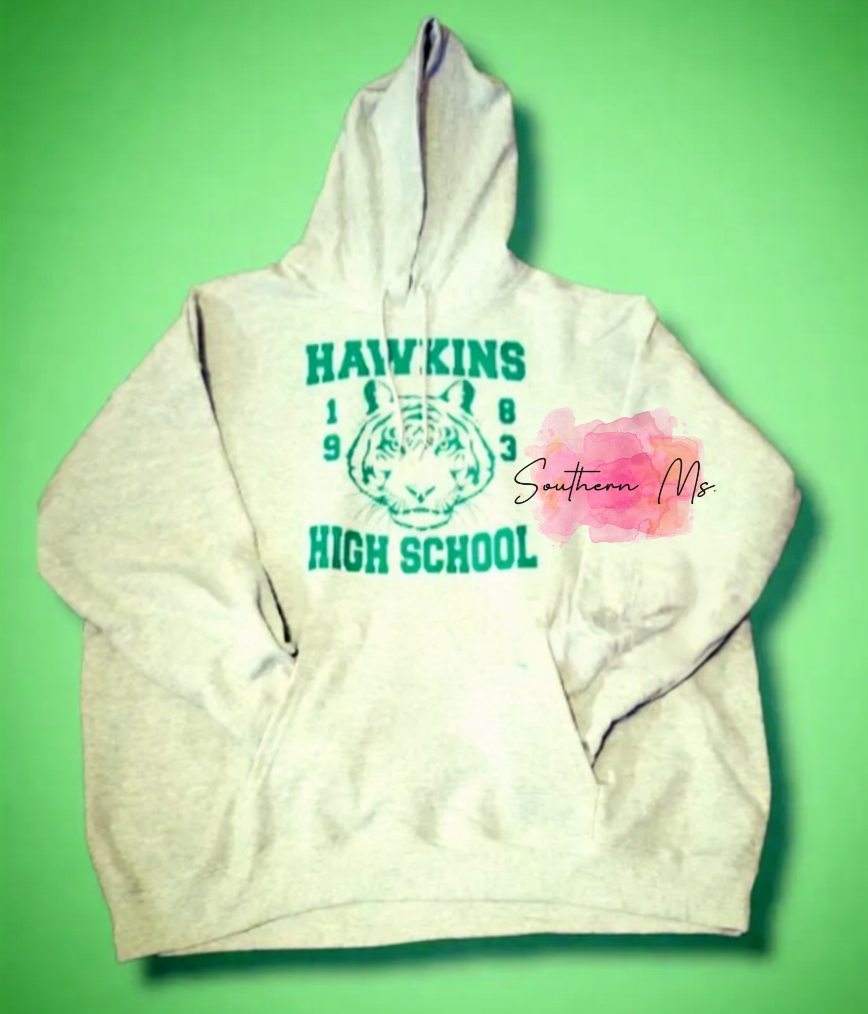 🐯 Hawkins High School Hoodie | 1980s Retro Tiger Hoodie | Cozy Stranger-Inspired Sweatshirt