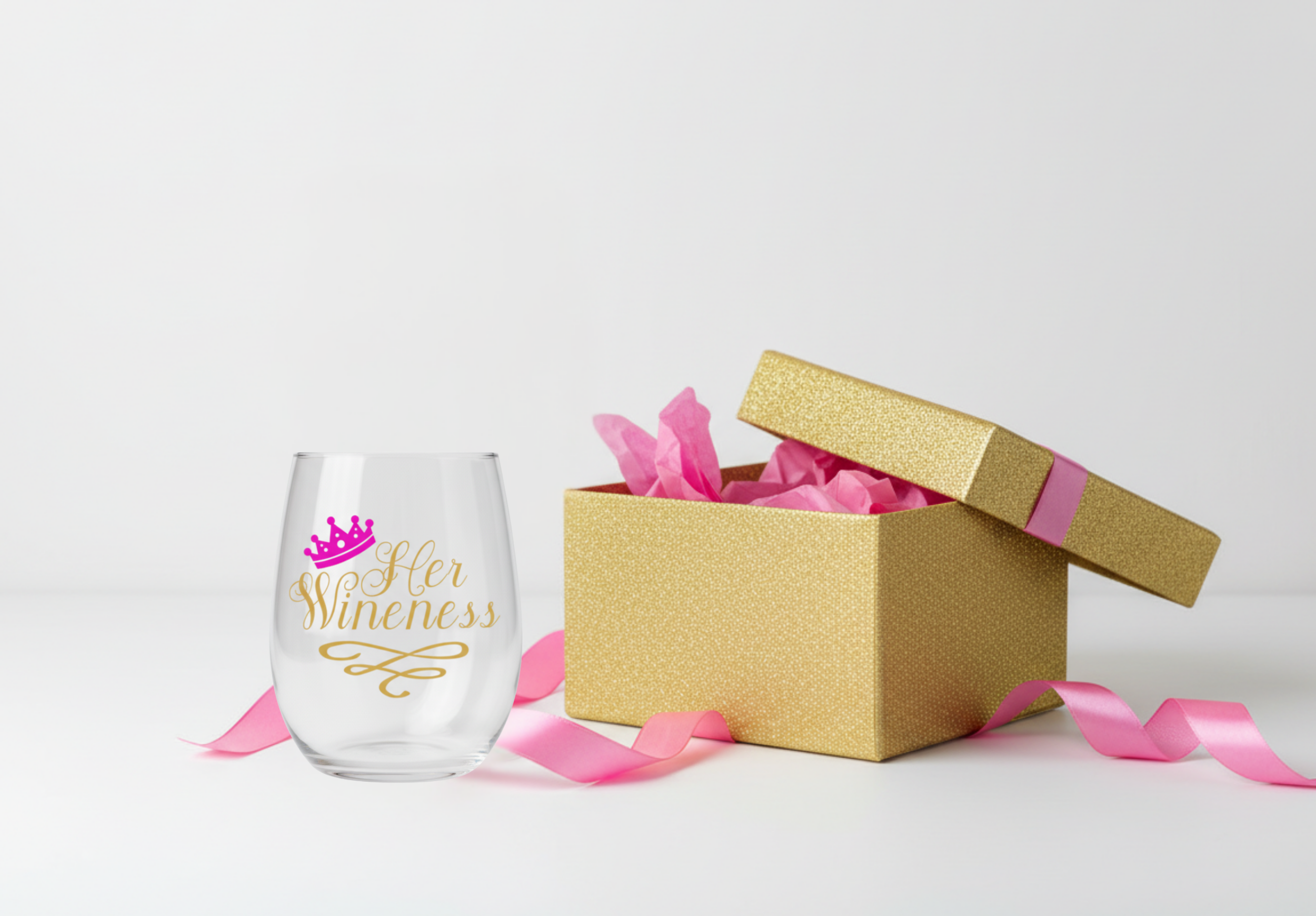"Her Wineness" Stemless Wine Glass – Funny Royal Wine Gift