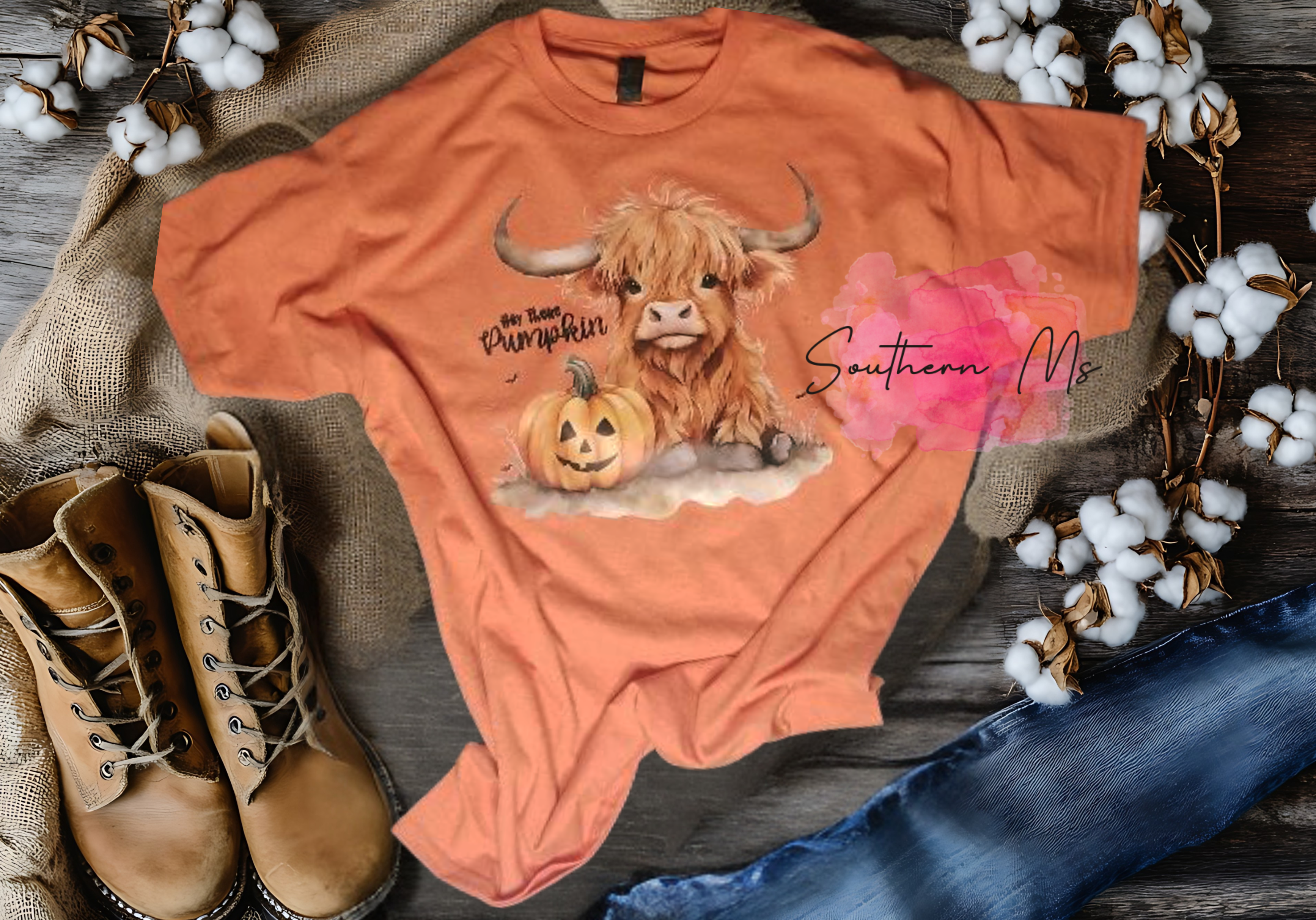 Hey There Pumpkin Fall Shirt – Cute Highland Cow T-Shirt