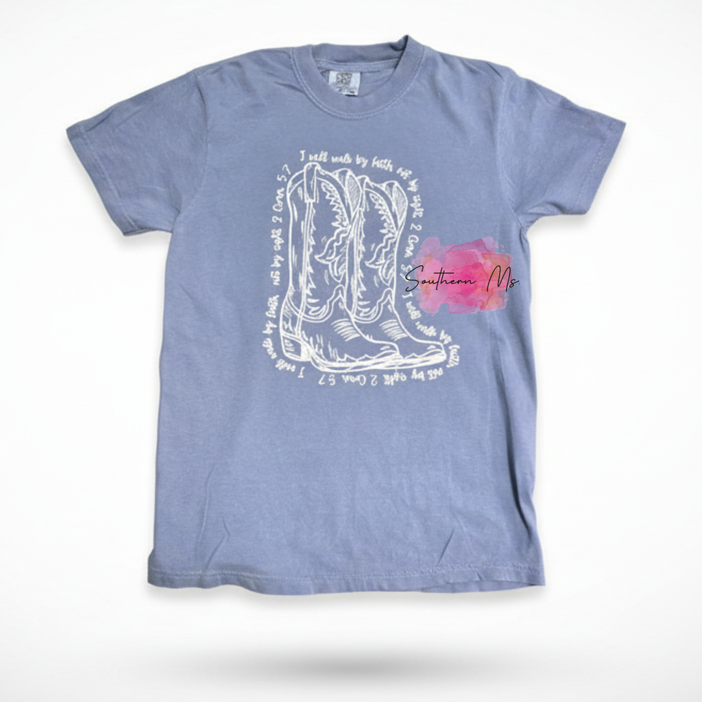 I Will Walk By Faith Shirt | Christian Faith Tee | Inspirational Scripture Shirt