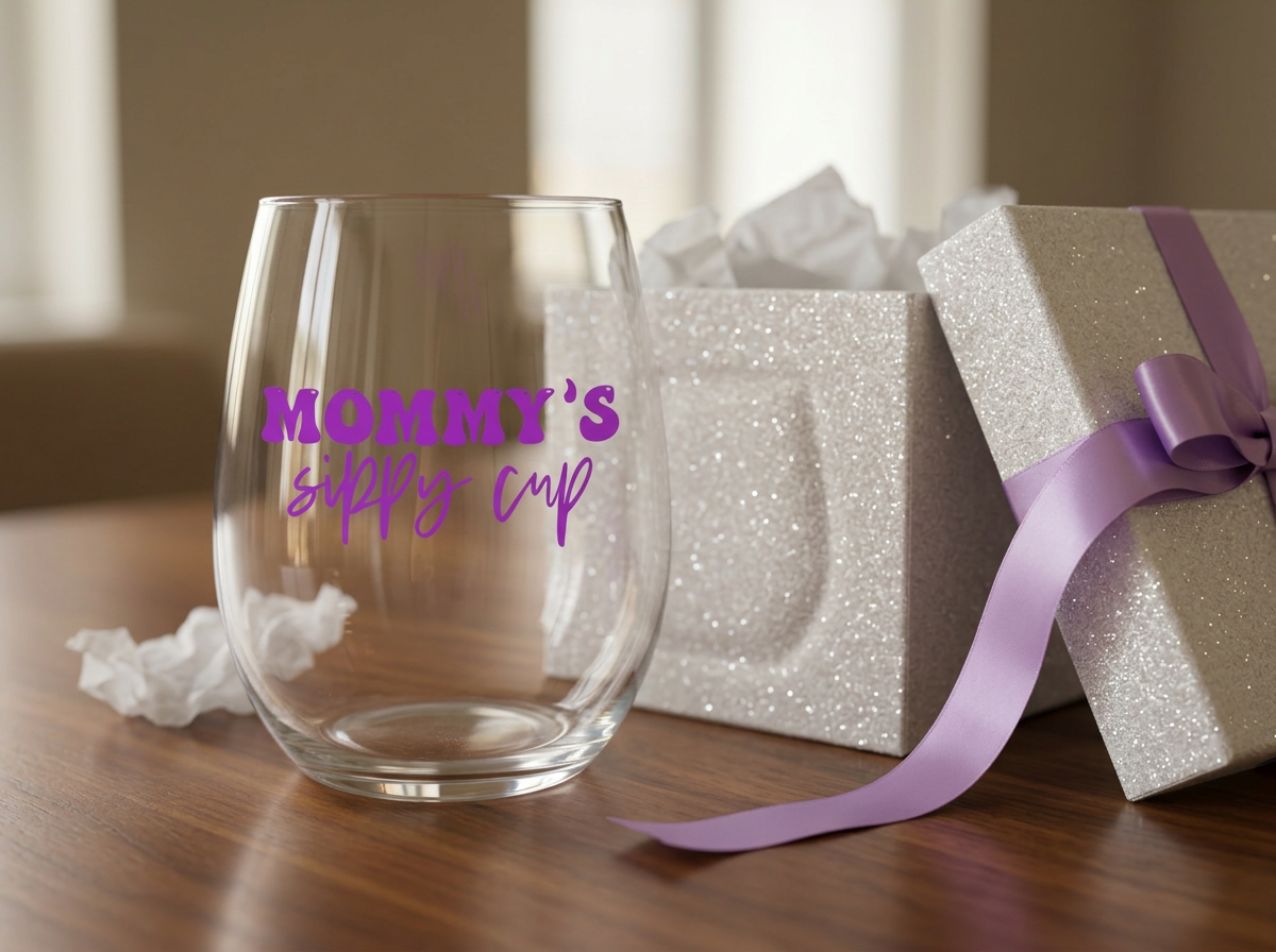 "Mommy's Sippy Cup" Stemless Wine Glass – Funny Motherhood Gift