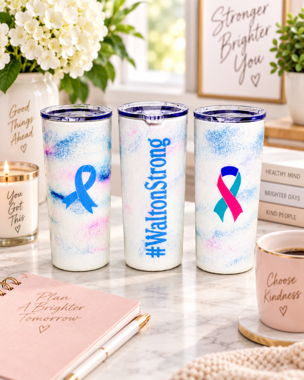 Custom Awareness Ribbon Tumbler | Personalized Support Tumbler