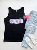 "Survivor Not A Victim" Purple Ribbon Tank Top | Domestic Violence Awareness Graphic Tee | Empowerment & Strength Muscle Tank