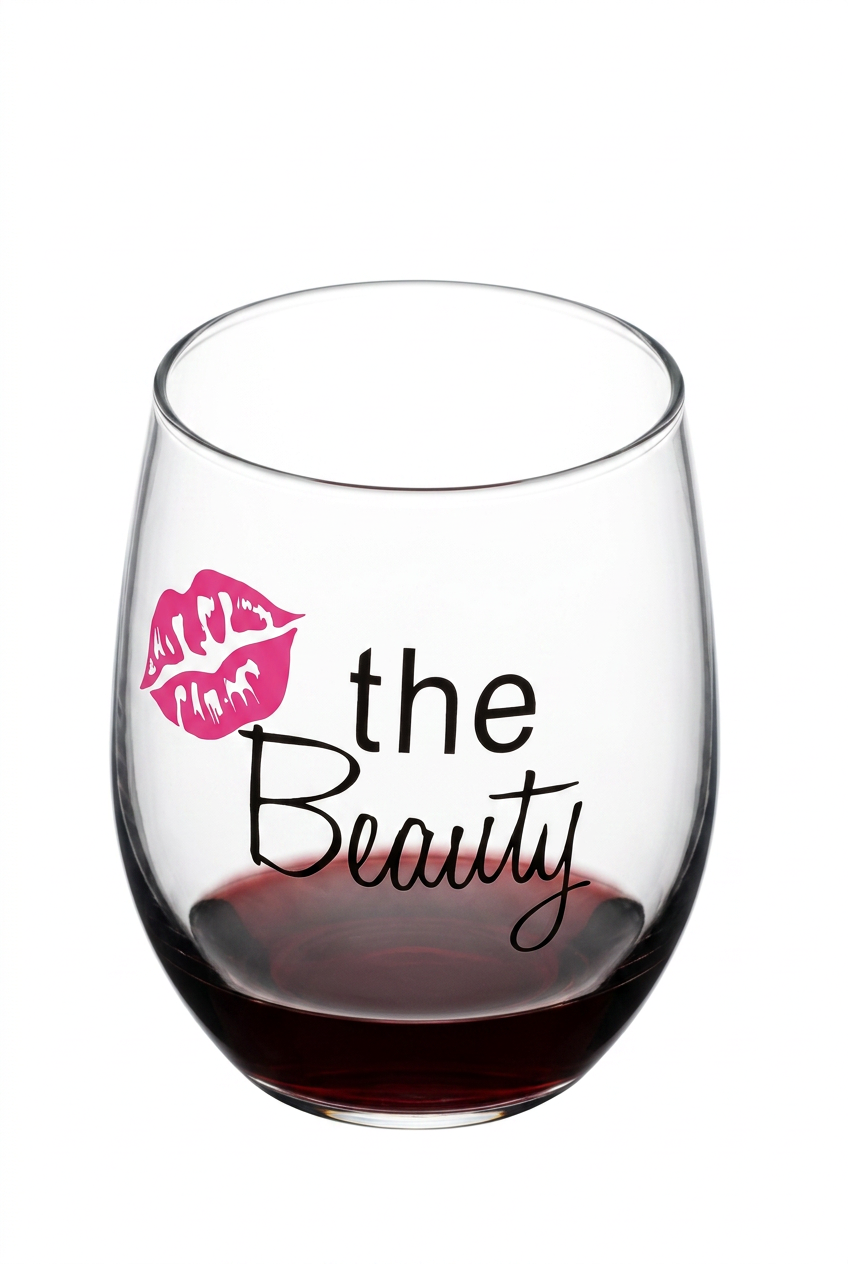 The Beauty Stemless Wine Glass | Funny Beauty & Wine Lover Gift